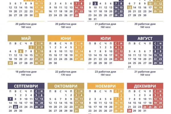 2026 г. започва с удължена почивка и шест дълги уикенда през годината