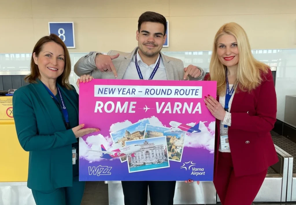 Първият полет от Рим откри нова въздушна връзка с Варна