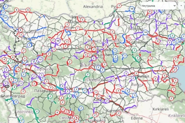 Нова карта показва реалното състояние на пътната мрежа в България