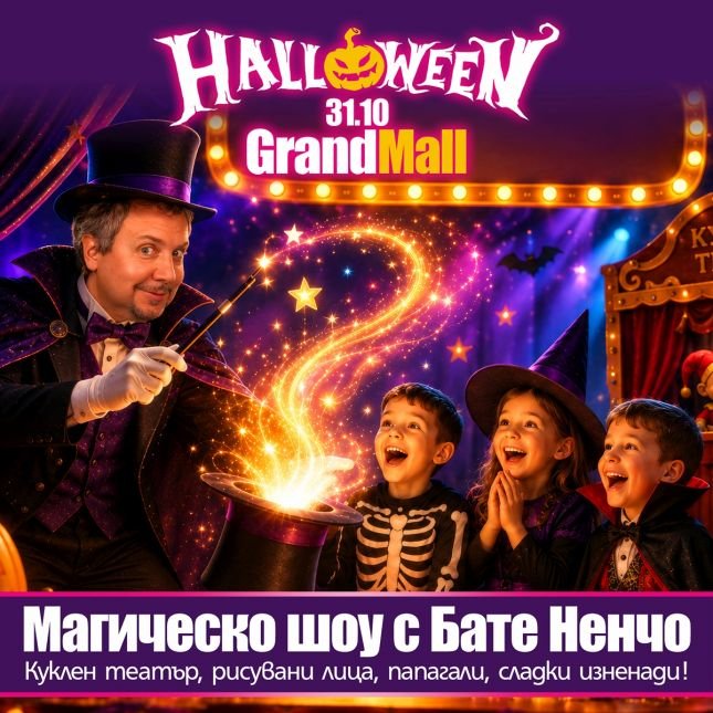 Halloween празник с театър, магия и детски забавления в Grand Mall Варна на 31 октомври